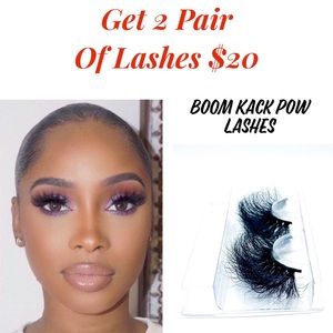 2 Pair of Boom Kack Pow 25mm Mink Lashes
